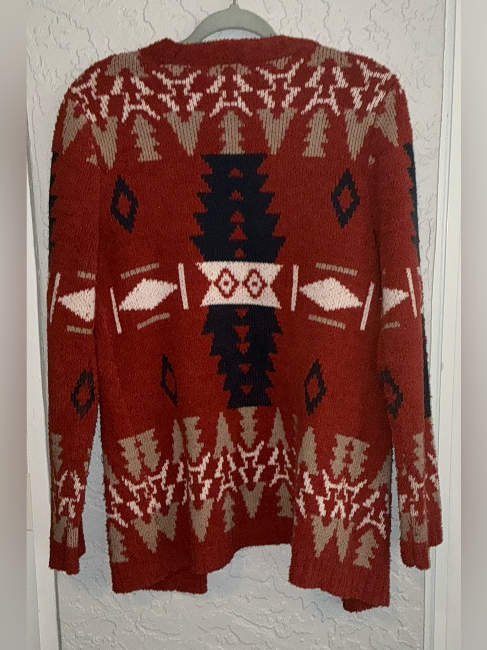 Ally Mae Patterned Open-Front Cardigan Sweater - Picture 6 of 8